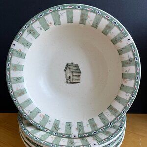 Portfolio by Pfaltzgraff Naturewood Design Set of 4 Stoneware Bowls Made in USA